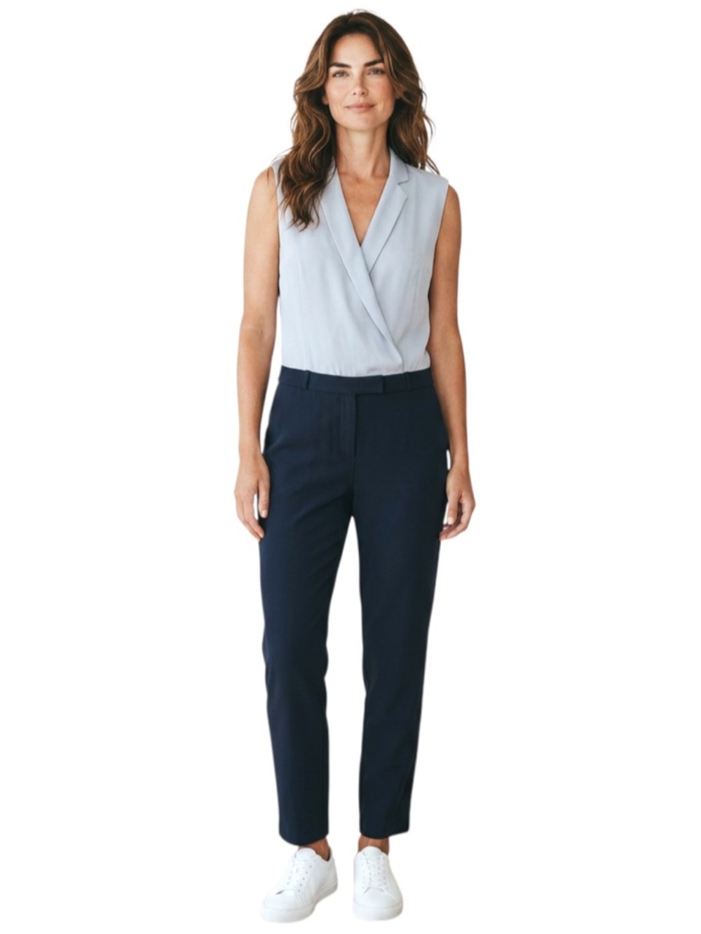 Beulah Black and Grey Medium Sleeveless Jumpsuit with shoulder pads
